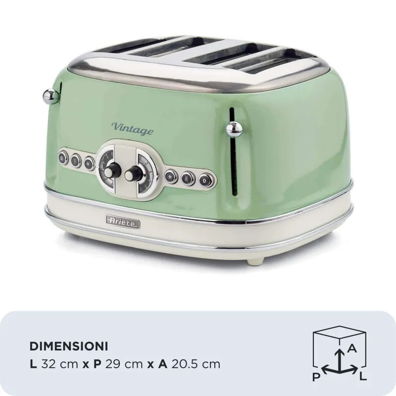 Toaster 4 slices Vintage Green